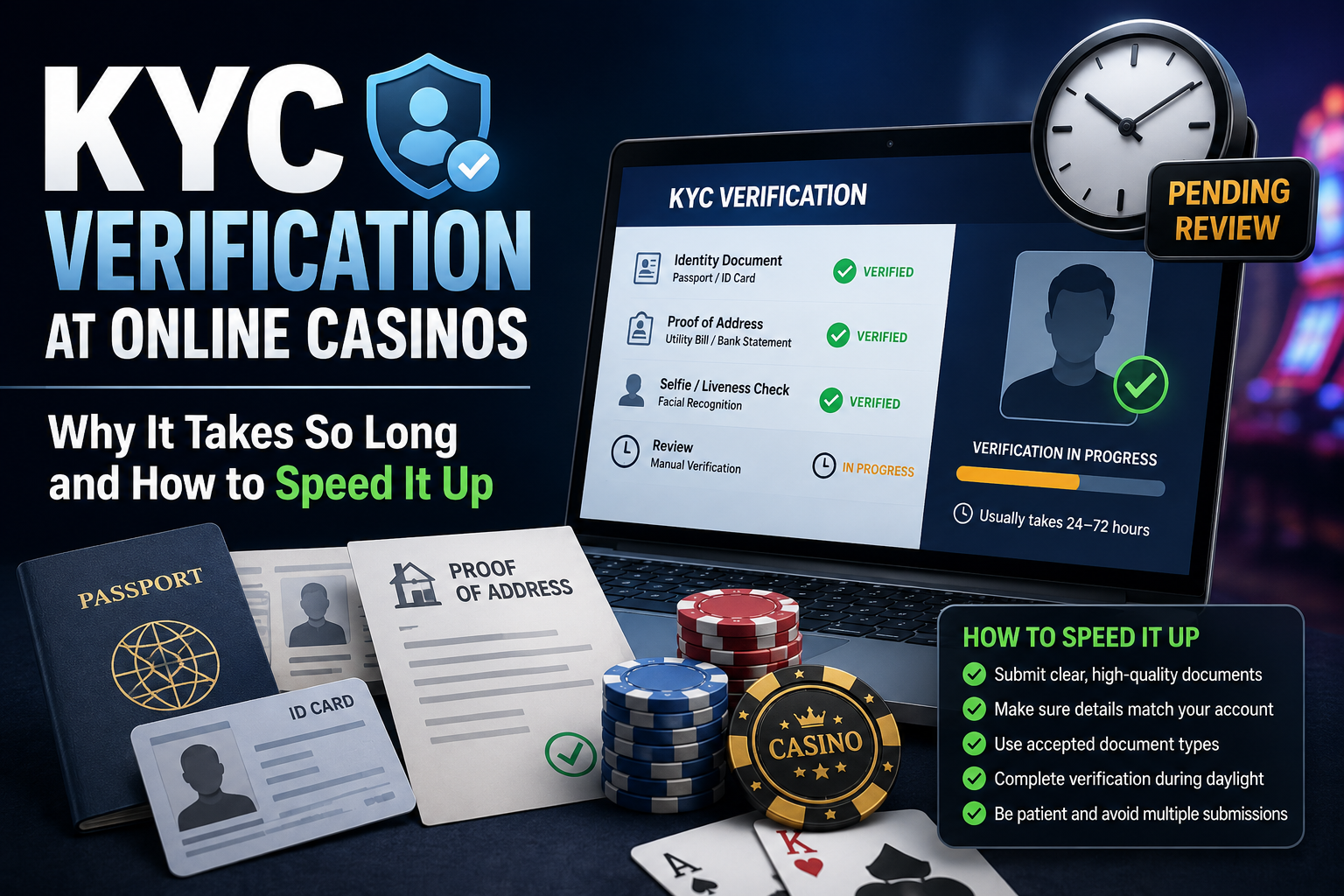 kyc verification online casinos, online casino kyc process, kyc verification speed, online casino registration, player verification casinos, fast kyc online gambling, casino verification delay, kyc requirements gambling, quick kyc casino registration, online casino identity check